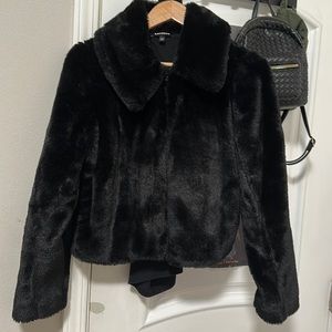 Express Black Faux Fur Jacket